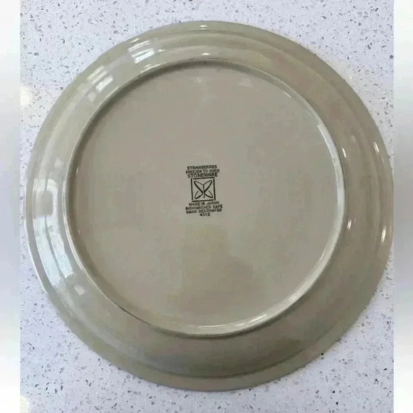 Vintage Sears Strawberries 12" Platter Stoneware Hand Painted - Picture 3 of 4